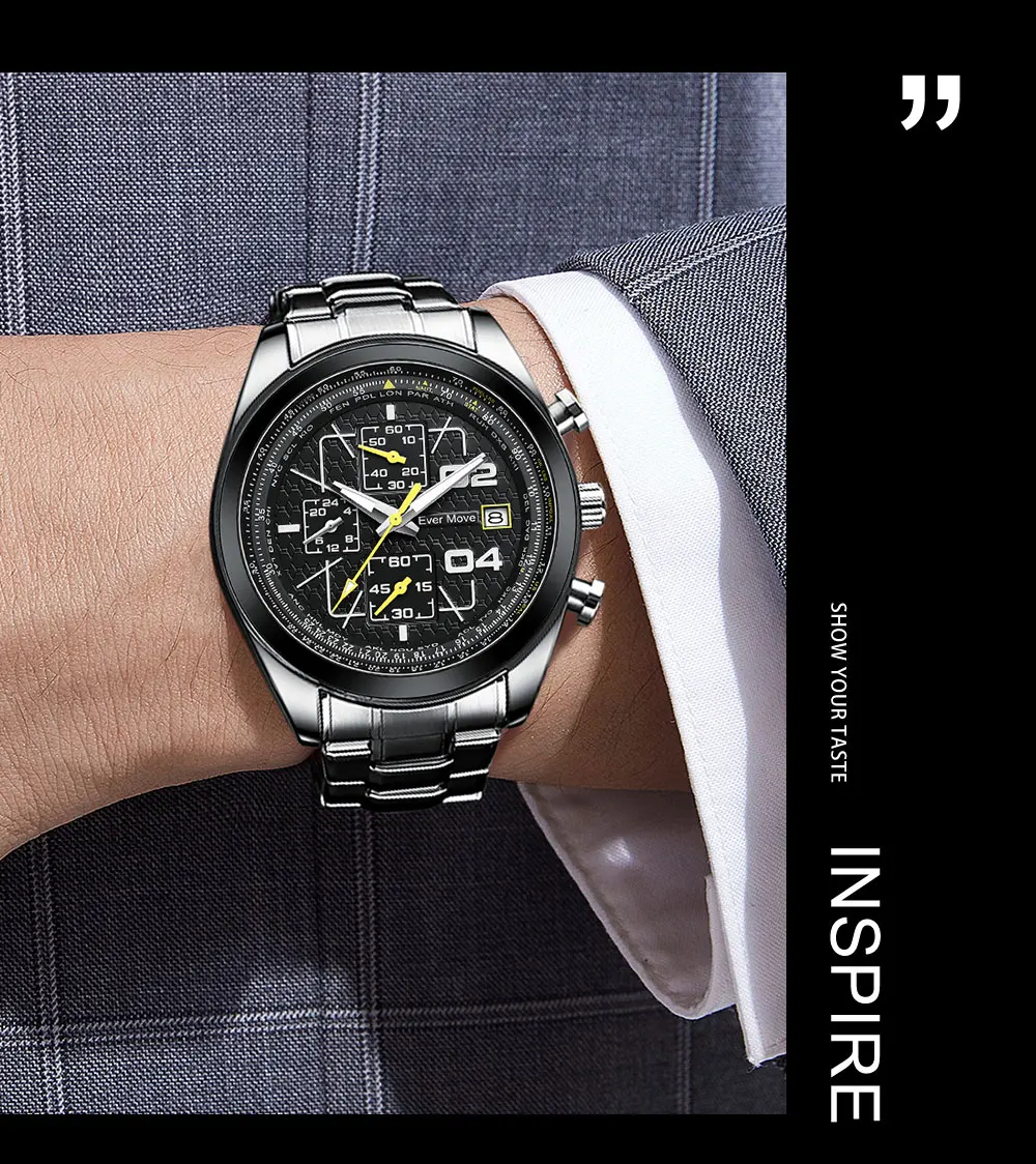 2022 Ever Move New Best-Selling Multifunctional Timing Business Sports Waterproof Men's Quartz Electronic Watch