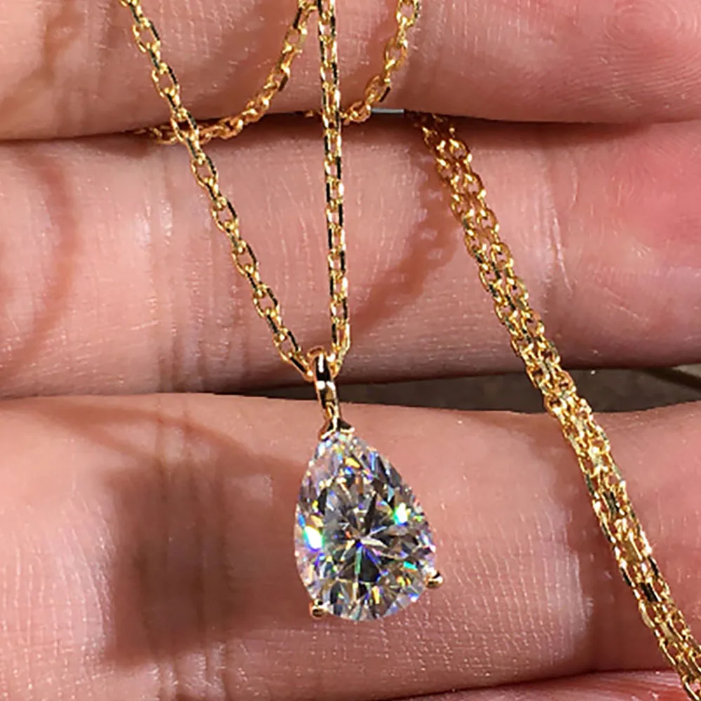 

Бриллиант из желтого золота с натуральным муассанитом, 14 к, 2 карата