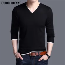 

FAKUNTN Brand Spring Autumn New Arrival Soft Cotton Sweater Casual V-Neck Pull Homme Knitwear Pullover Men Clothes Jersey C1001