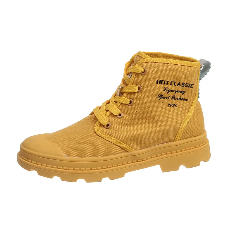 Women Canvas Boots 2019 Newly Female Lace-Up Round Toe Autumn Martin Breathable High Quality Riding Ankle Shoes AELNN310 | Обувь
