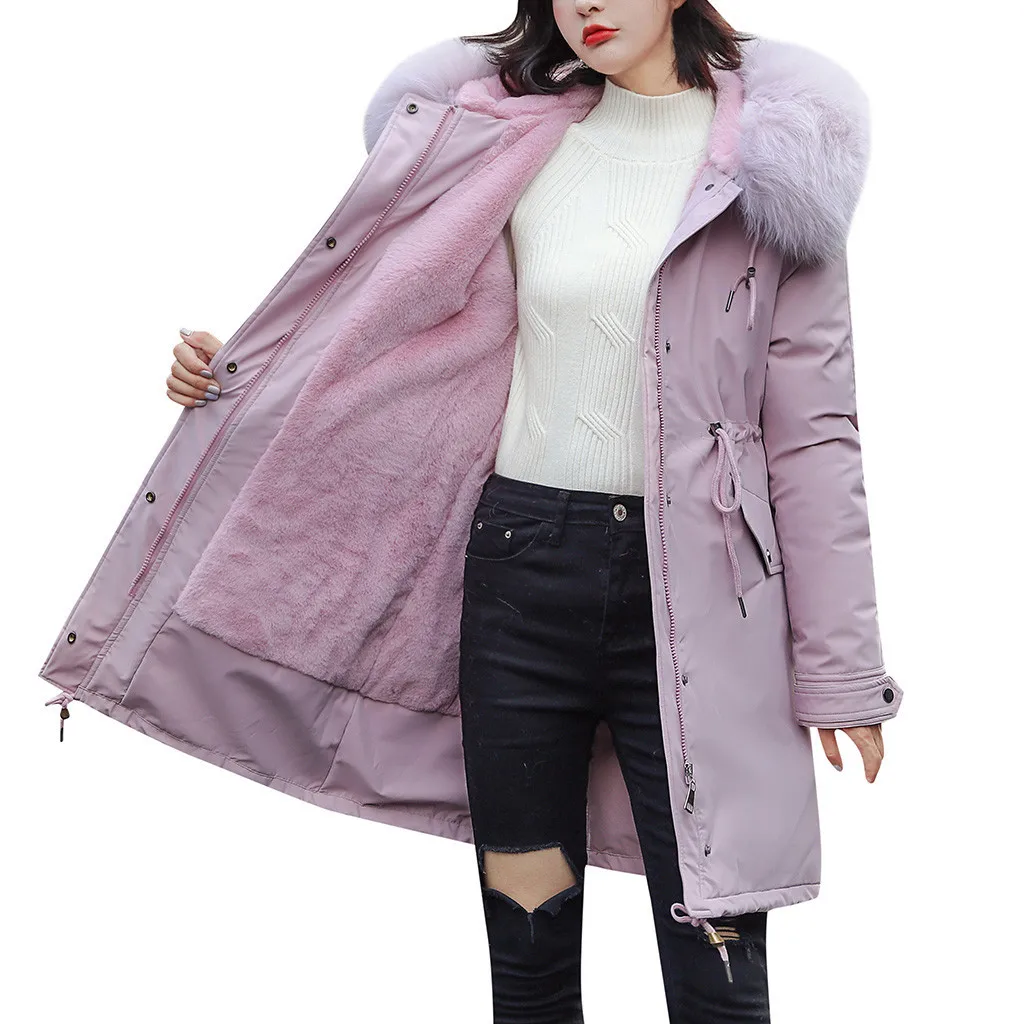 Womailосенне-зимние женские куртки пальто с хлопковой подкладкой пальто с капюшоном из искусственного меха Верхняя одежда теплые толстые женские облегающие толстовки куртки