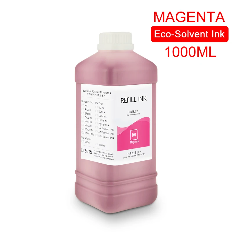 Solvente para Epson Dx10 da Cabeça de Impressão Garrafa Eco-tinta Dx4 Dx5 Dx6 Dx7 4800 4880 7880 Tinta Solvente Eco 9 Cores Estão Disponíveis 1000 ml - - Imagem 4