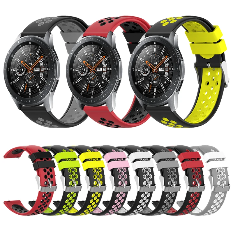 Ремешок силиконовый для Samsung Galaxy Watch 46 мм 42 спортивный браслет Active 2/Gear S3