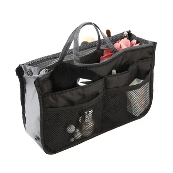 

Double Zipper Polyester Makeup Bag Portable Travel BAGS Beauty Cosmetic Bag Make Up Toiletry BagS With Handle Set