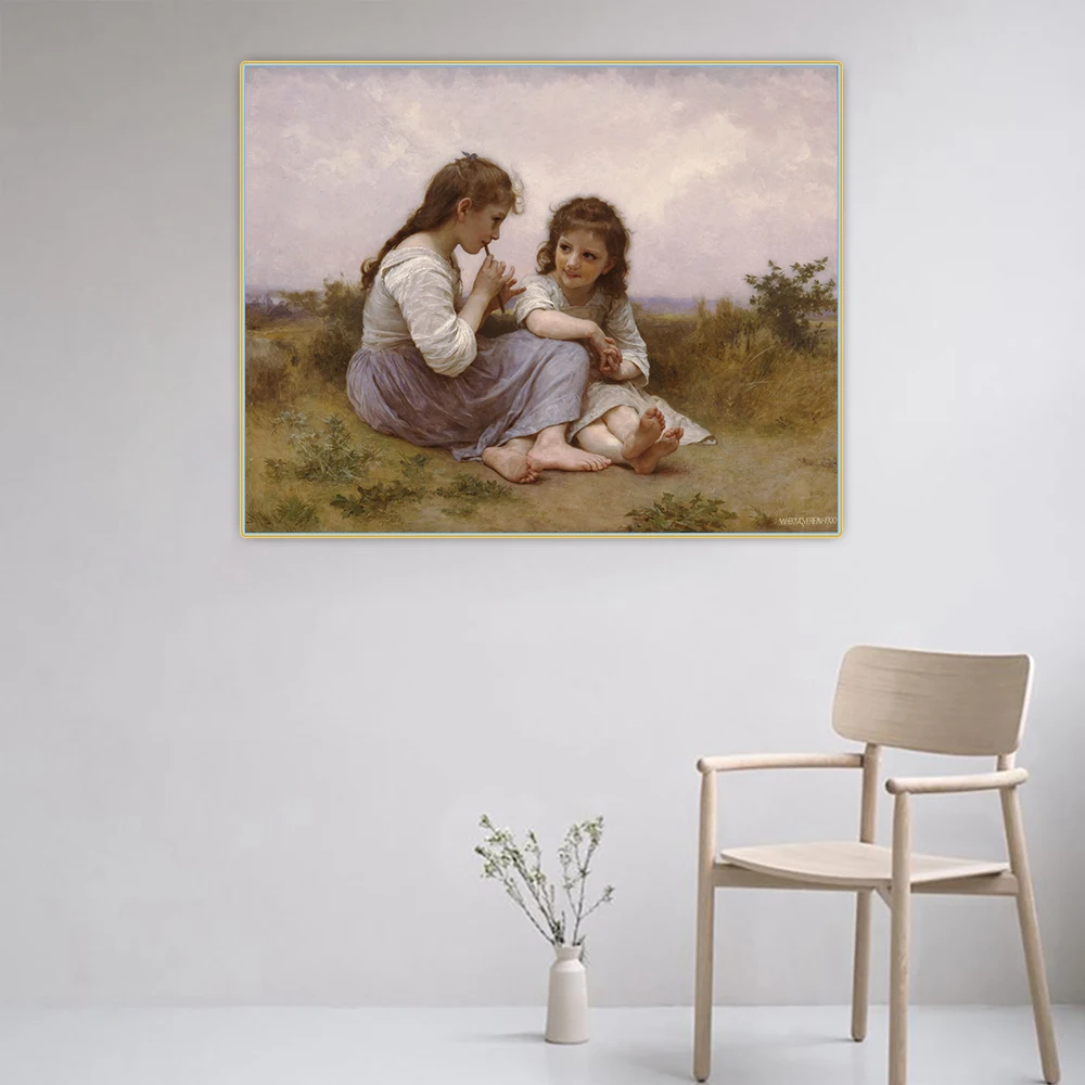 Citon William Adolphe Bouguereau Canvas A Children Idyll холст художественная живопись маслом