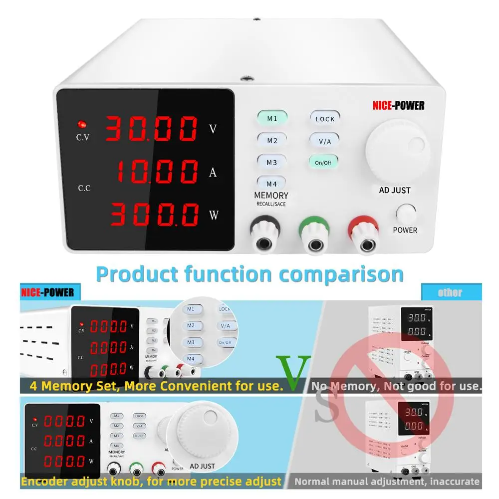 Programmable laboratory power feeding 30v 10a Lab Power supply unit for pc voltage regulator Precise adjustment Source 120V 3A-4