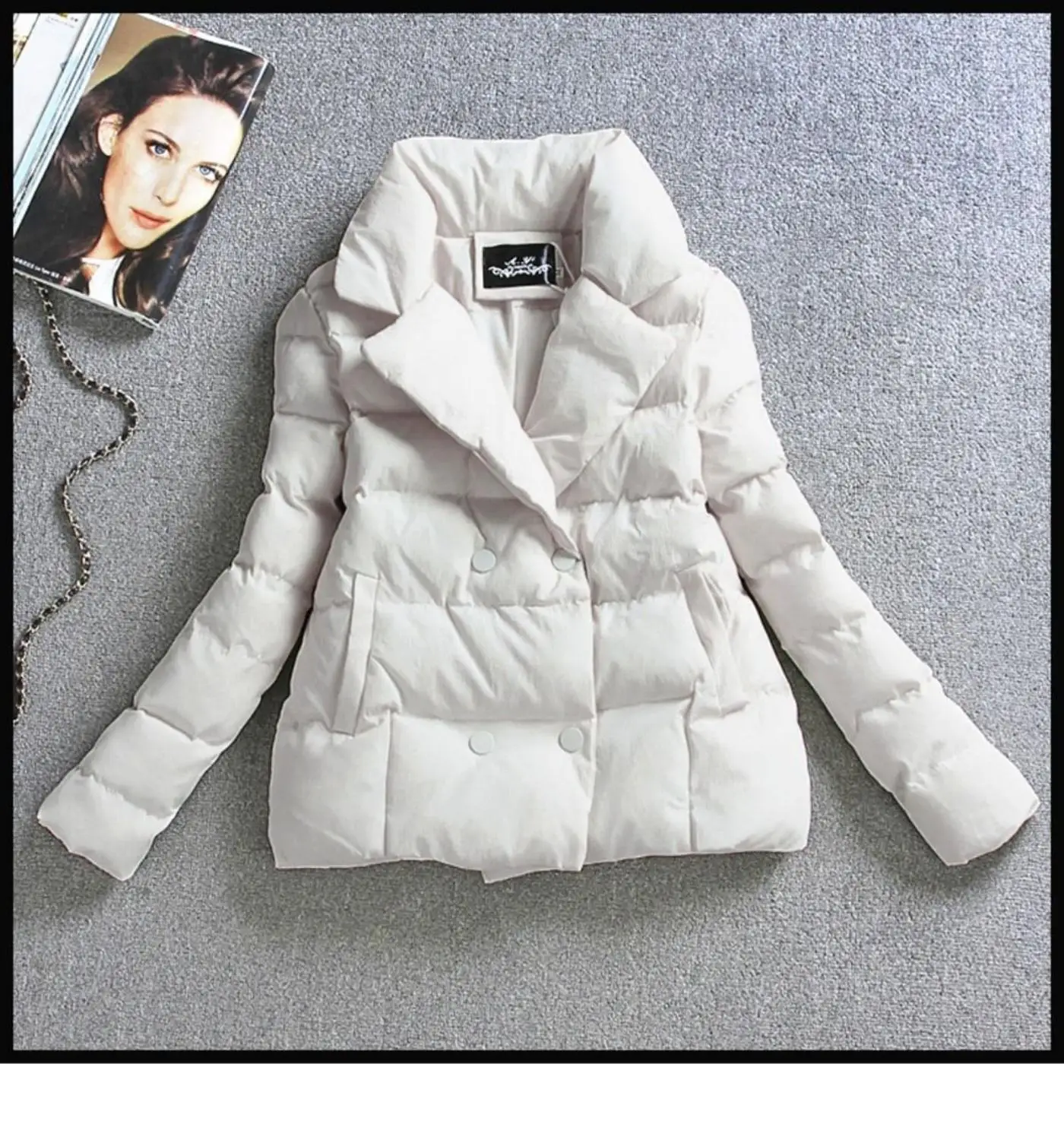 2023 Winter Women Jacket Coat Cotton Clothing Short  New Slim Ladies Warm Parka Black Sutdent Clothes