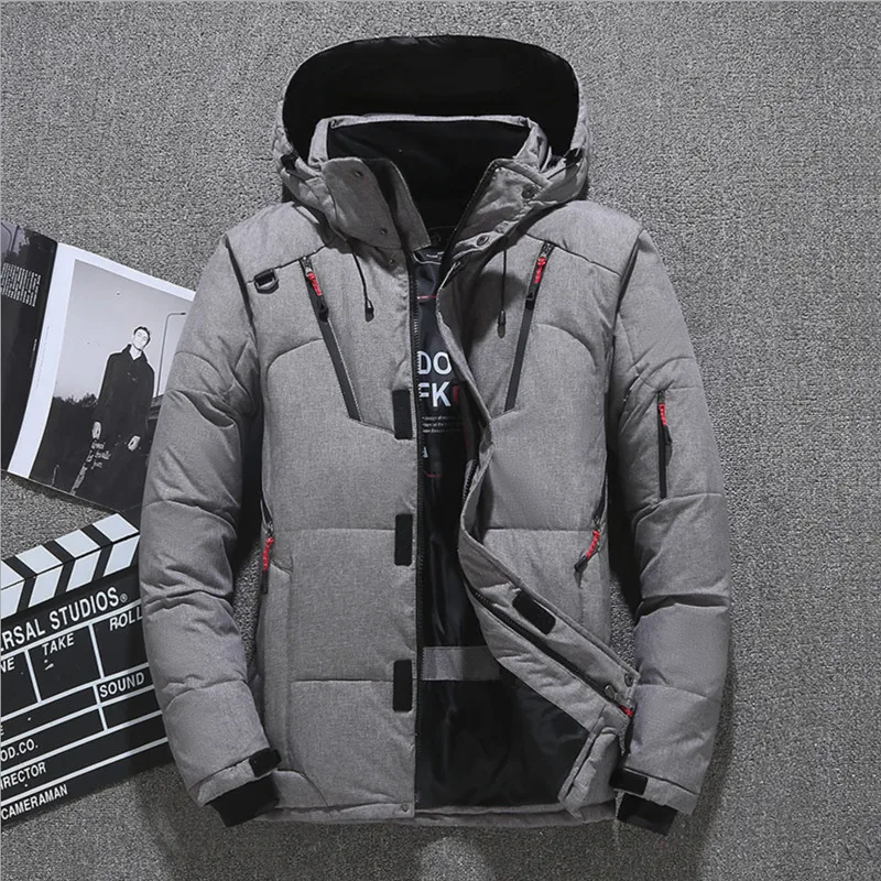 Men's Jacket Winter Thermal Thick Coats Snow Parka Male Warmed Outwear Duck  Down