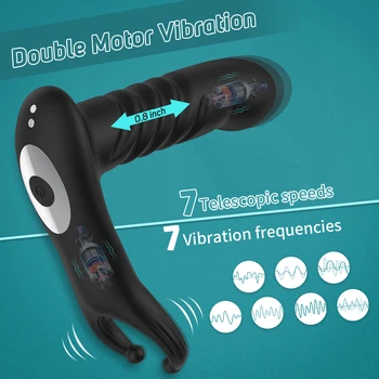 Telescopic Remote Vibrator Women Man Butt Anal Plug Male Postate Massager Nipple Vaginal G Spot Clit Stimulator Adult Sex Toys 2