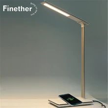 Новое поступление 5 в 2,5 А складной светодиодный Настольный светильник с защитой глаз, настольные лампы с Qi беспроводным настольным зарядным устройством, USB выход