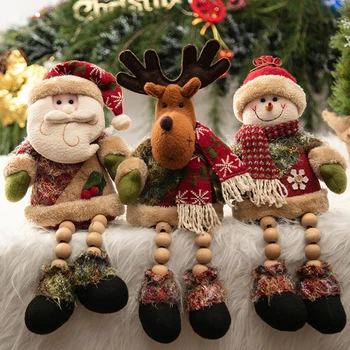 

New Christmas Tree Window Plush Doll Santa Clause Elk Snowman Home Party Xmas Decoration DIY Ornament Gift New Year 2020