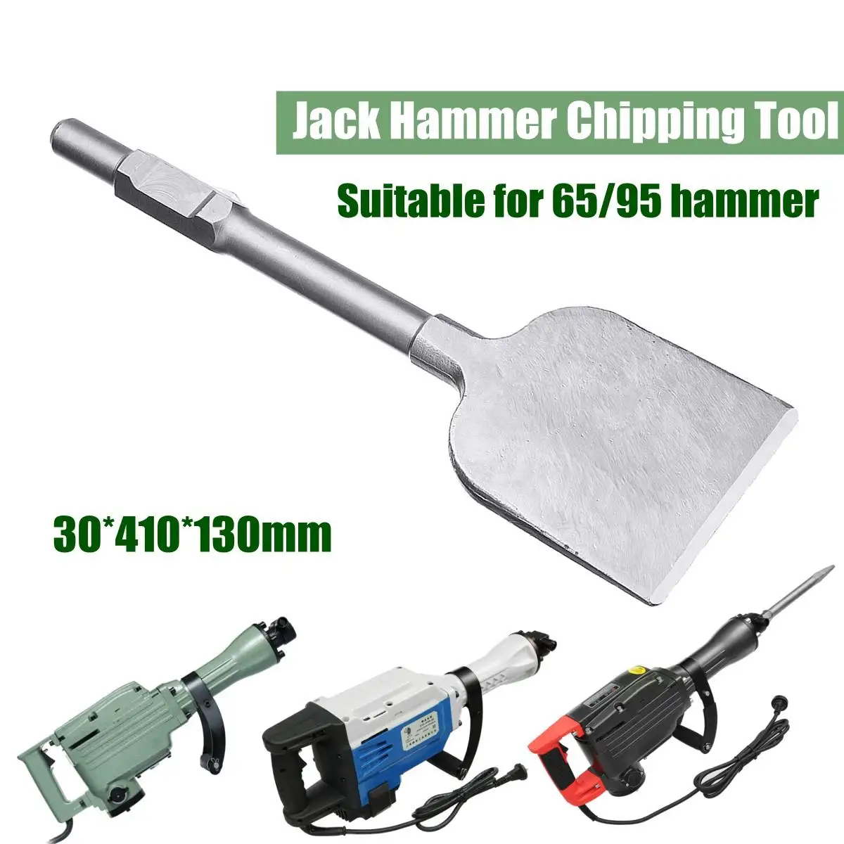 

1pc 65A 30x410x130mm Jackhammer Breaker Chisel Tile Chipper Cutter Extra Wide Jack Hammer Drill Tool