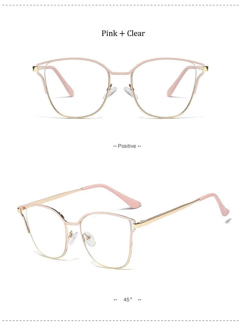 Модные женские очки Cateye, оправа, прозрачные Модные оптические очки, оправа для женщин, крутые очки кошачий глаз, металлическая оправа, очки