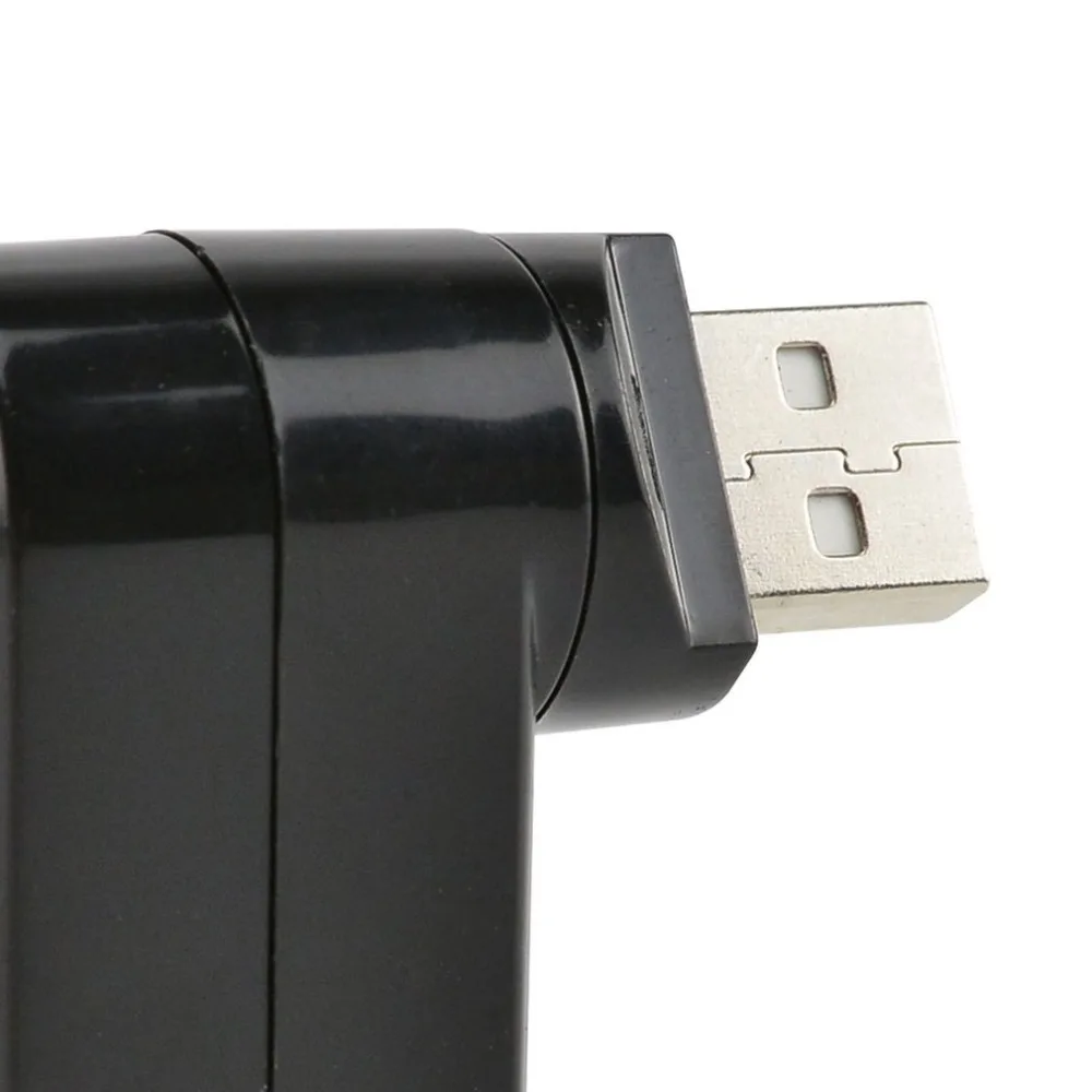 Компактный размер высокоскоростной концентратор USB2.0 черный Мини USB 3 порта вращающийся разветвитель адаптер концентратор для расширения ПК ноутбука