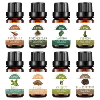 

Elite99 8 Pieces/lot Natural Essential Oils For Aromatherapy Diffusers 10ml Patchouli Juniper Camphor Cypress Pure Essential Oil