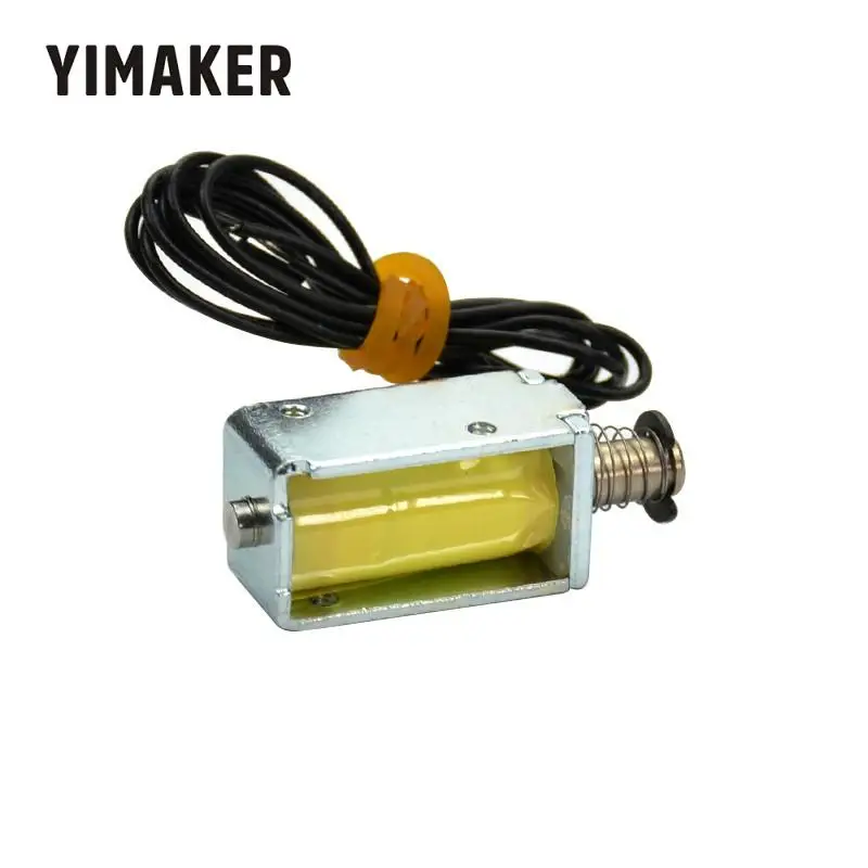 YIMAKER 1 шт. микро Электромагнит DC12V 120mA 1,5 Вт 4 мм ход через нажимной Тяговый Электромагнит для DIY