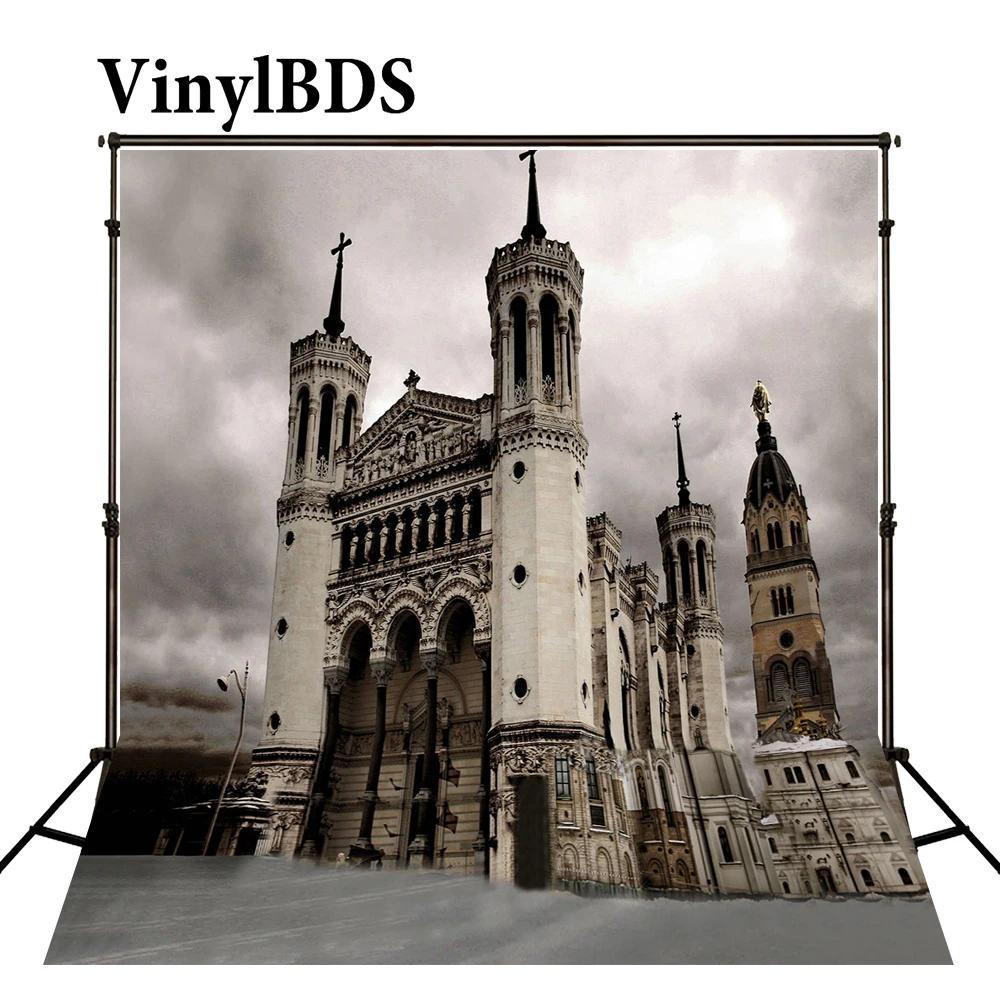 Винтажный фон для фотосъемки с изображением замка в стиле ретро 10 х10 футов