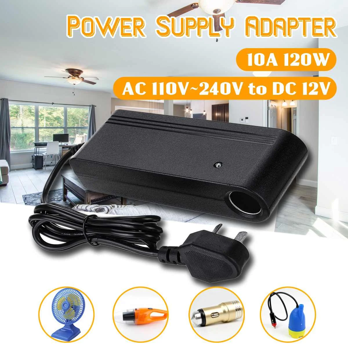 

Power Adapter AC 110V~220V to DC 12V 10A 120W Power Supply Adapter Cigarette Socket AU Plug applied in Cigarette Lighter Socket
