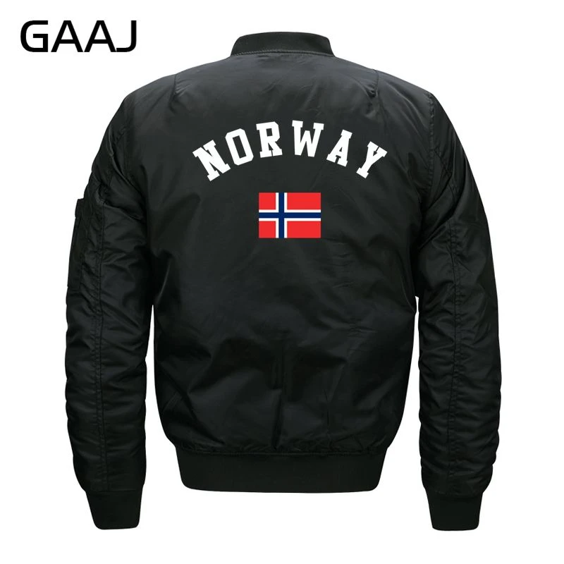 chaquetas estampado de bandera de Noruega para hombre, abrigo polar de talla grande, ropa Bomber Militar, informal y para invierno y otoño|Chaquetas| -