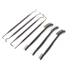 7 шт./компл. 3 шт. Стальная проволока щетка+ 4 шт нейлон Палочки комплект универсальная Оружейная Охота набор чистящих средств для ухода за Тактический винтовка пистолет инструмент для очистки пистолета