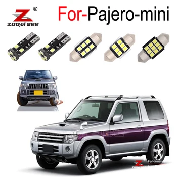 

8pcs LED plate lamp + LED indoor bulb interior dome roof light kit For Mitsubishi Pajero mini For Nissan Kix 1994 2000 to 2012