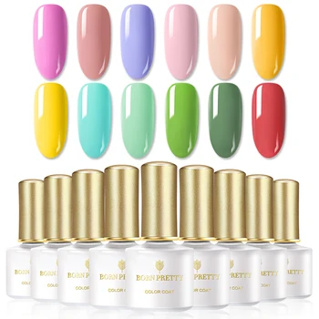 

BORN PRETTY 12Bottles Nail Gel Set Spring Summer Color Series Gel Nail Polish Semi Permanent Gel Soak Off UV LED Gel 6ml