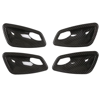

4Pcs Carbon Fiber Abs Car Interior Door Handle Cover Trim Door Bowl Cover Trim for Bmw E90 3 Series 2005-2012 Car Accessories