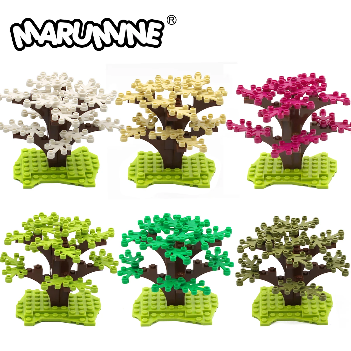 MARUMINE 31 шт. Строительные кирпичи наборы деревьев для DIY обучающий конструктор натуральный и технический Город Строительство совместимые Rrecycle игрушки для детей подарок