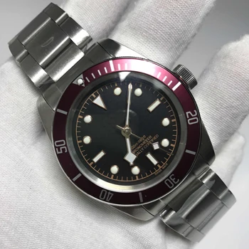 

Red bezel U1 Factory Luxury Brand AAA watch Black dial crystal Men automatic sweeping movement Watches Tur-do 15