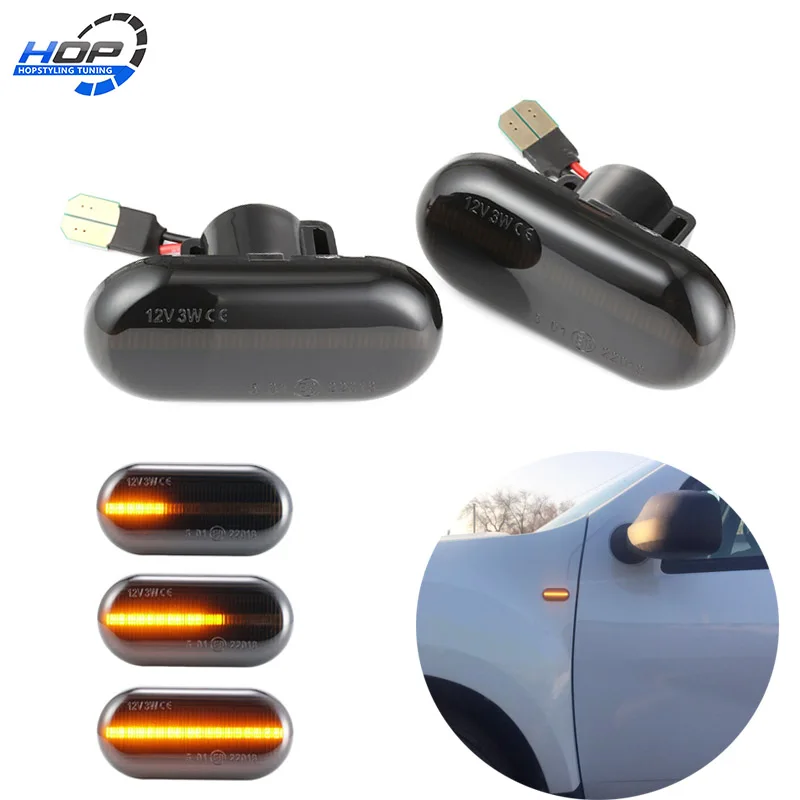

2x Led Dynamic Side Marker Turn Signal Light Sequential Blinker for Dacia Duster Dokker Lodgy Renault medane 1 Clio1 2 KANGOO E