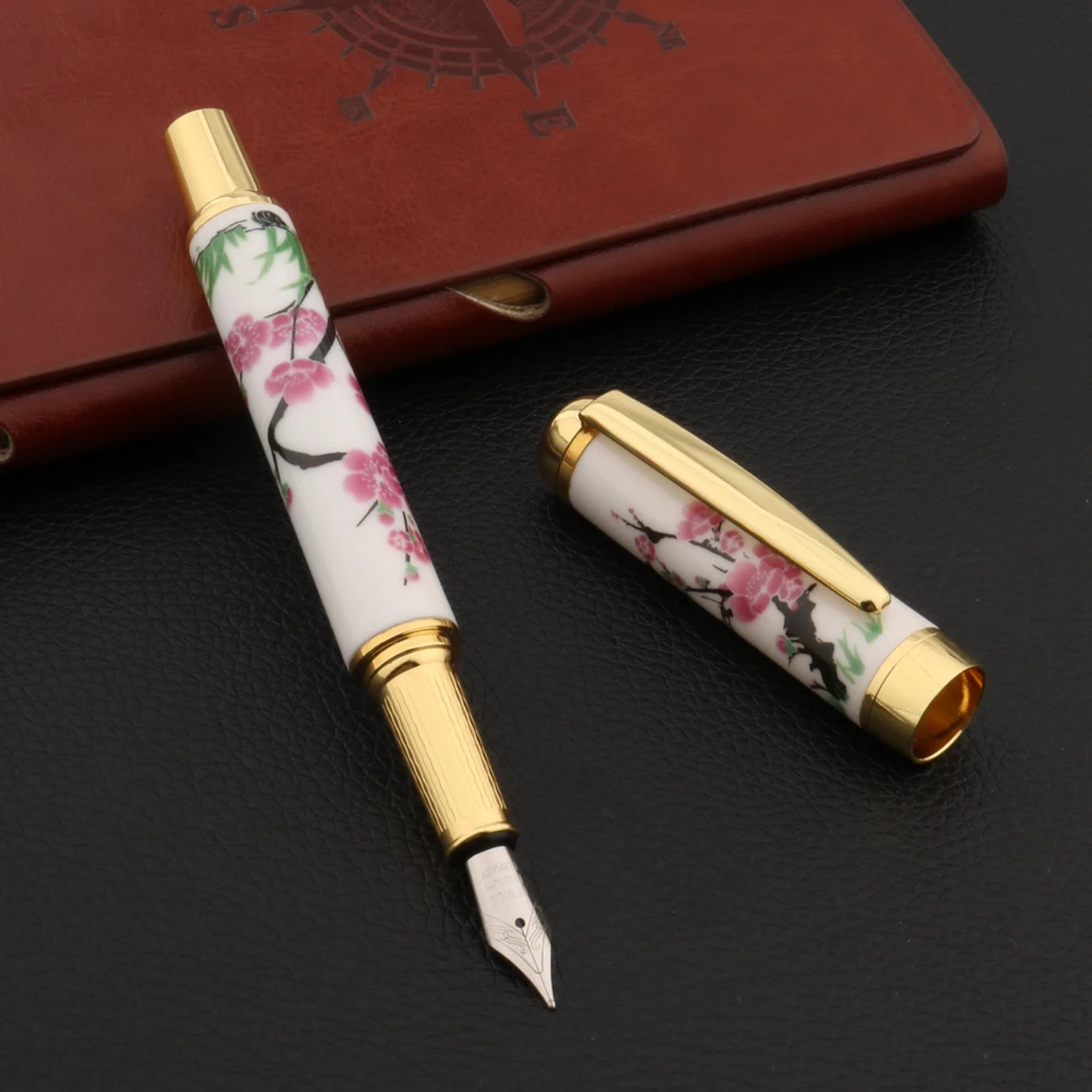 Geheim Ass Horzel Luxury 9005 Ceramic Fountain Pen Chinese Painting Red Plum Blossom School  Student Office Gifts Stationery Golden Ink Pens - Fountain Pens - AliExpress