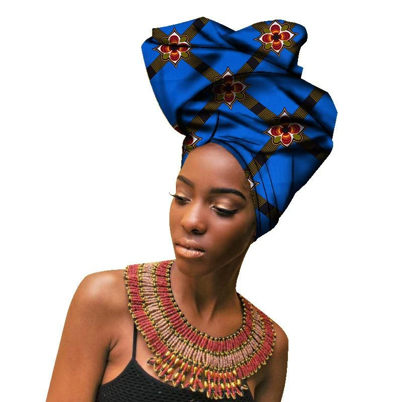 18 видов цветов для женщин повязка на голову с принтом африканская мода принт богатый Базен платья нигерийский головной убор хлопок костюмы одежда 50*180 см - Цвет: Color8