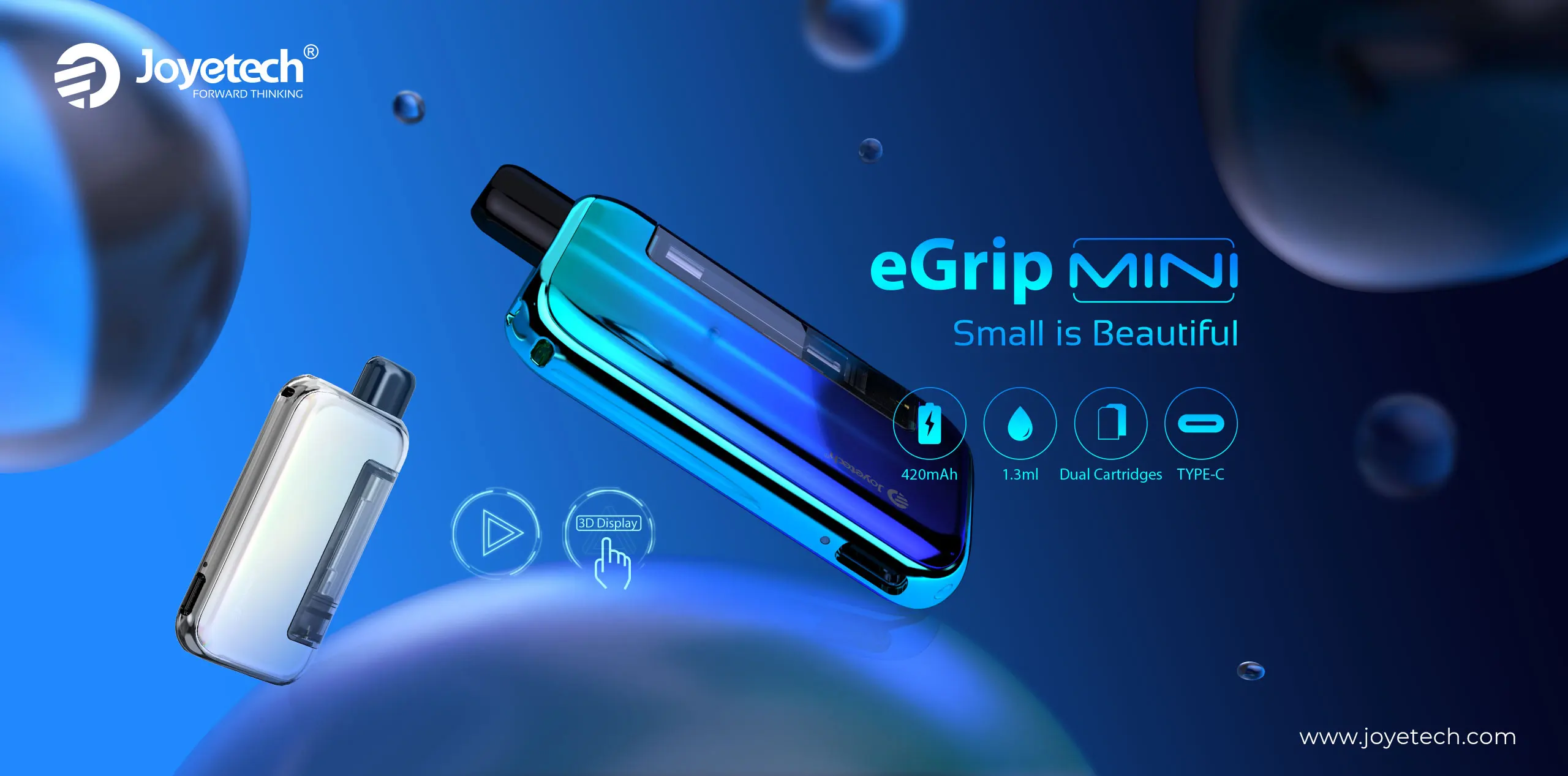 Joyetech eGrip мини-стручок Vape комплект 420 мАч встроенный аккумулятор 1,3 мл eGrip мини электронная сигарета картридж Vape испаритель