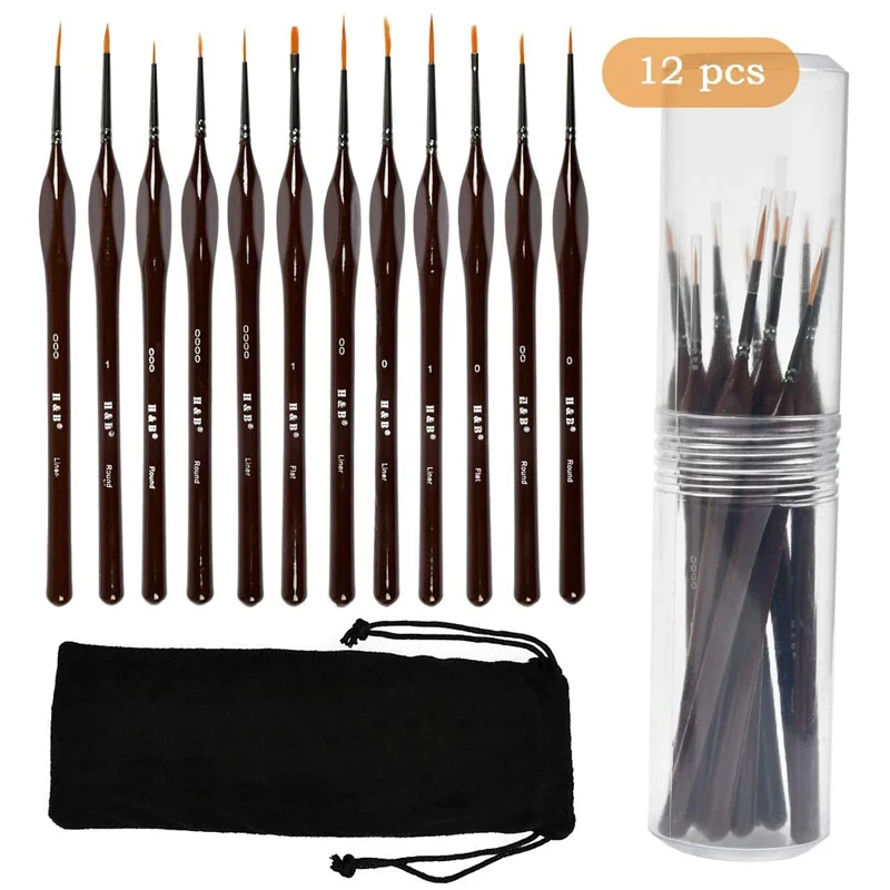 11pcs Miniature Paint Brushes Set Small Fine Tip Paintbrushes, Micro Detail Paint  Brush Perfect for Acrylic, Watercolor, Craft - AliExpress