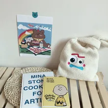 

hand bag women plush shoulder bag winter cartoon handbags cute squirrel face embroidery solid color ladies bag tote 28*30cm