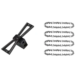 Dovetail Jig Marking Gauge Template 1:5 1:6 1:8 And 1:10 Locator Tool With 4Pcs 4 Inch Cordless Electric Chainsaw Chain