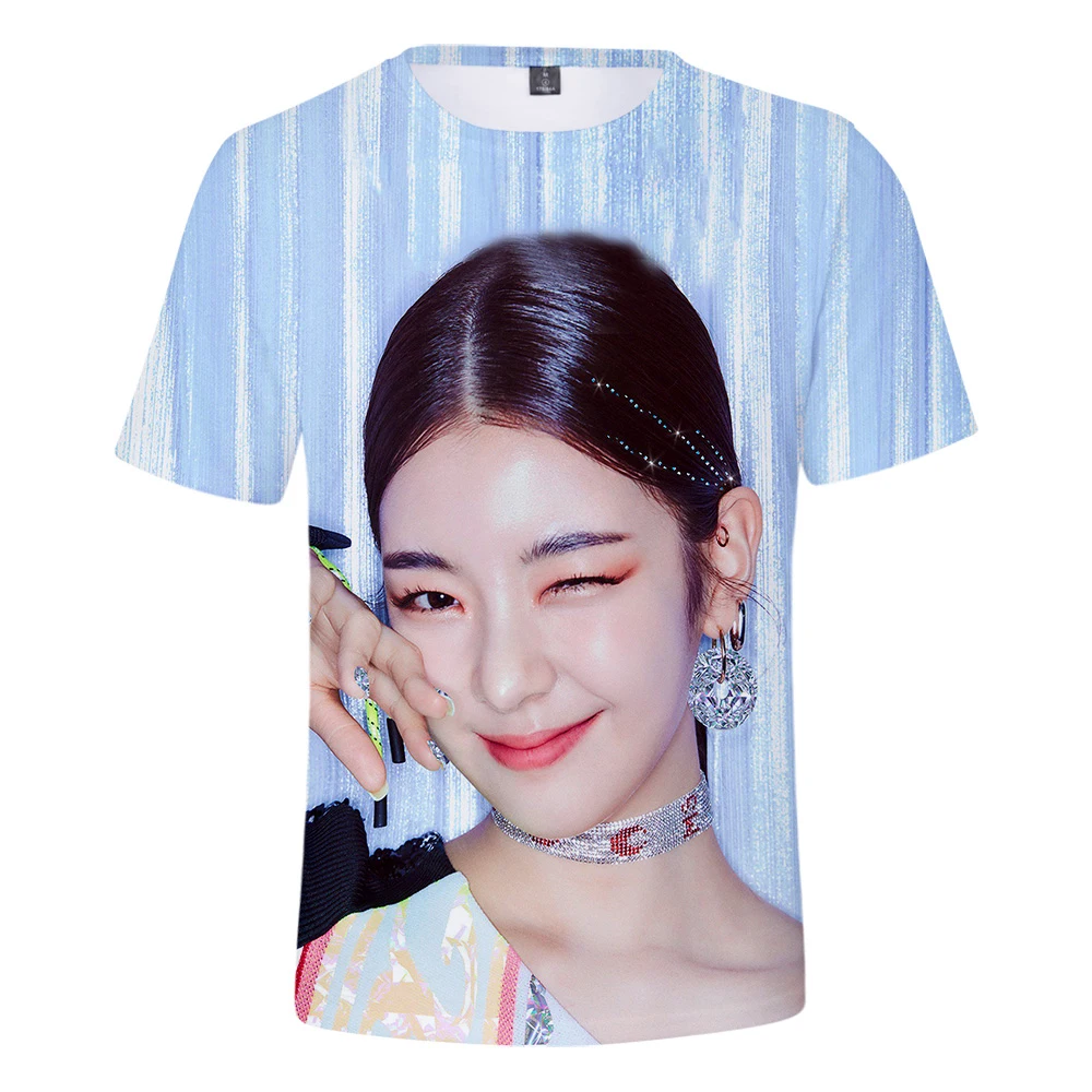 Новая ITZY 3D футболка Женская Новая высококачественная Kpop популярная во всем мире певица ITZY футболка футболки для девочек