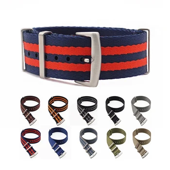 

Premium Quality Nato Watch Strap Nylon 20mm 22mm James Bond 007 New Design Navy Red Nato Watch Band Skin-friendly Material