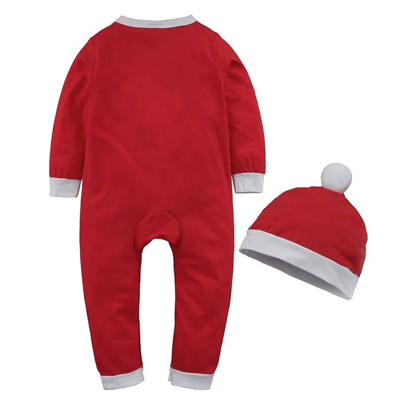 Комплекты одежды для маленьких мальчиков и девочек; Рождественская Одежда для новорожденных; комбинезон; шляпа; костюм; комплекты одежды с героями мультфильмов для малышей