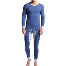 Мужские пижамные комплекты, Полосатое хлопковое мужское теплое нижнее белье, Топ с длинным рукавом+ брюки, одежда для сна, ночная рубашка размера плюс, костюмы