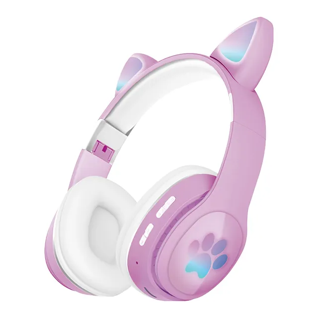 Cute Cat Ears Wireless Headphones with 