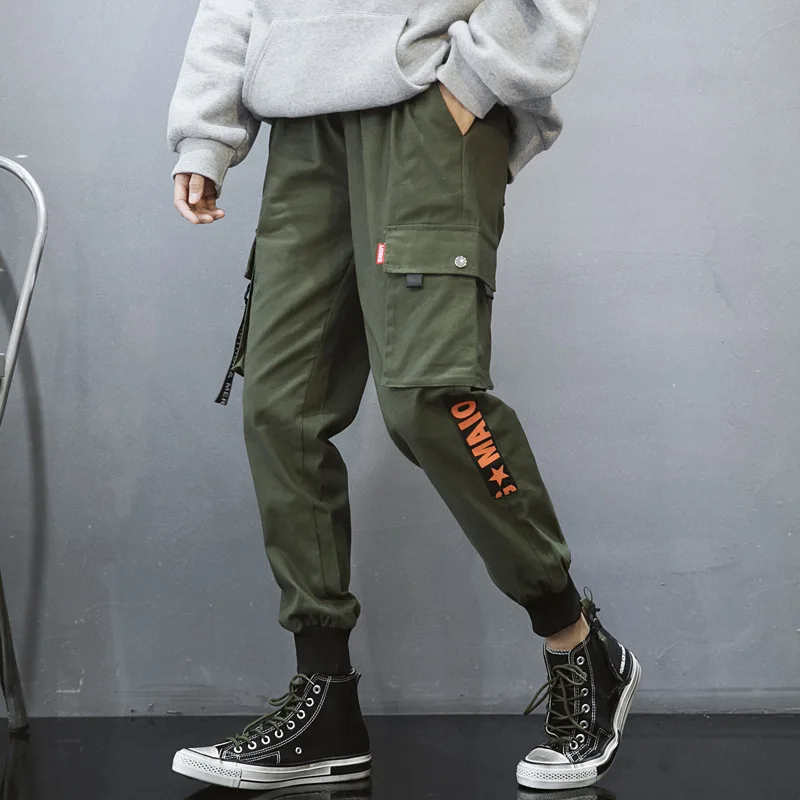 

Spring And Autumn New Style Beam Leg Casual Athletic Pants Multi-pockets Teenager Pants Japanese-style Men's Trend Bib Overall H