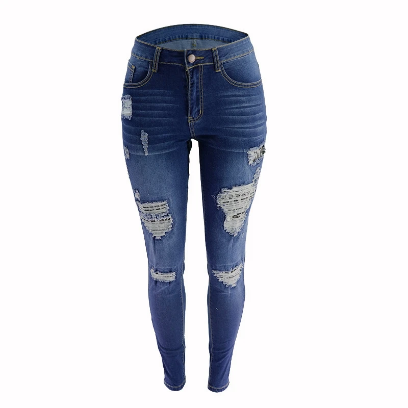 Леопардовые рваные джинсы из денима в стиле пэчворк осенние женские Ретро обтягивающие брюки-карандаш с высокой талией женские повседневные брюки размера плюс