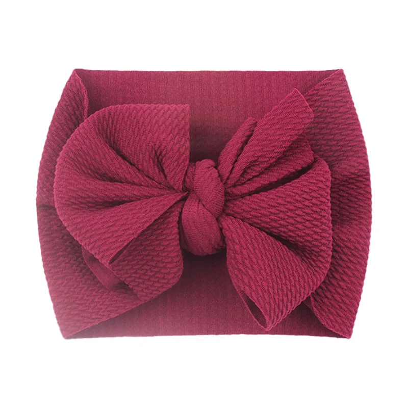 Elegant Big Bow Baby Headband - Solid Color Elastic Hair Accessory