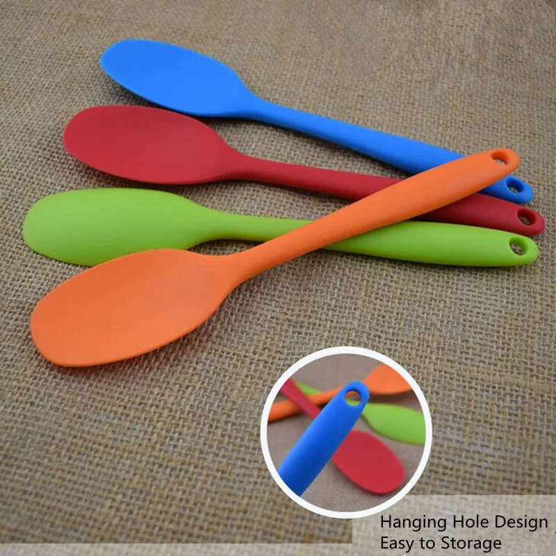 Heat Resistant Integrate Handle Silicone Spoon Scraper Kitchen Utensil Turners Spatula Pan Spatula Cake Kitchen Cooking Tool