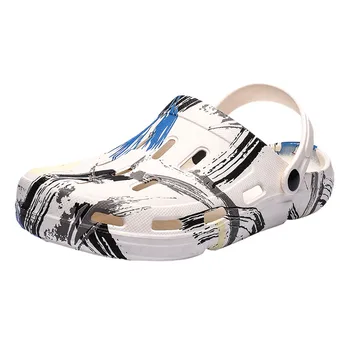 

2020 New Men Sandals Summer Flip Flops Slippers Solid Hook Hollow Out Casual Breathable Flats Cave shoes Beach Sandals#319