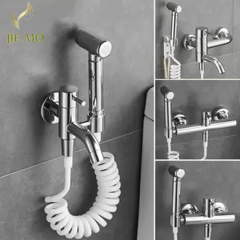 

Chrome and black bidet sprayer SINGLE Cold Bathroom Toilet Shower Blow-fed Spray Gun Nozzle Bidet Faucet Bathroom Hardware JM130