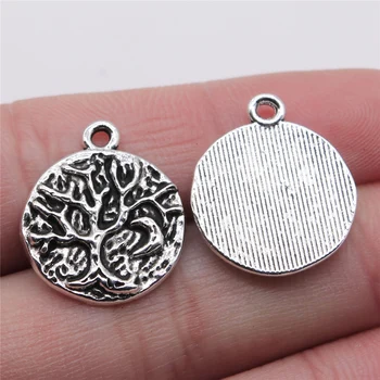 

6pcs 18x21mm Charms Crescent Moon Tree Antique Silver Color Metal Alloy Charms Jewelry Diy Accessories