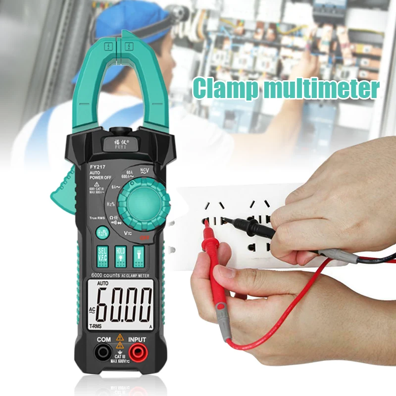 

FY217 Multimeter Digital Clamp Meter True RMS AC DC Auto Range Measurement Clamp Testers Meter PUO88