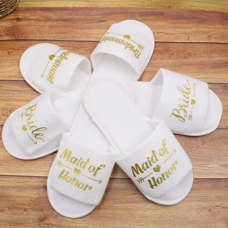 

Bridal Wedding Slippers Bride Pajamas Party Hotel Disposable Slipper new